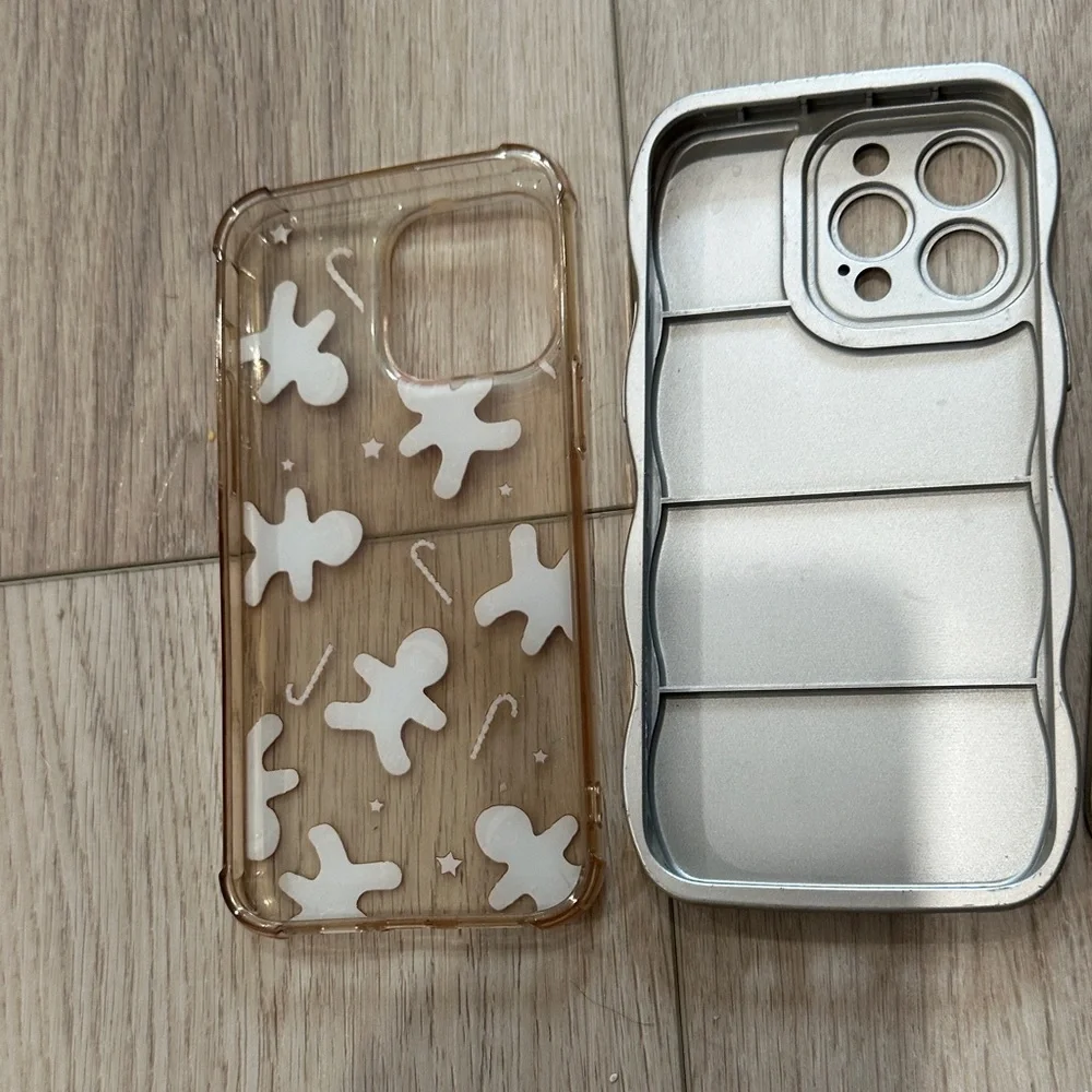 Stylish Phone Case Set - Silver, Cream, Pink